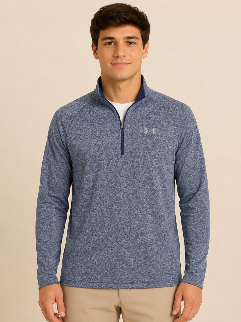 Under Armour Blue Men's Quarter Zip Long Sleeve Lightweight Shirt Size Large